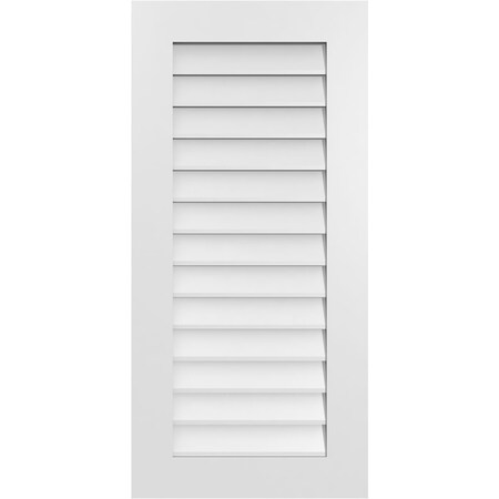 Ekena Millwork Vertical Surface Mount PVC Gable Vent: Non-Functional, w/ 3-1/2"W x 1"P Standard Frame, 20"W x 42"H GVPVE20X4201SN